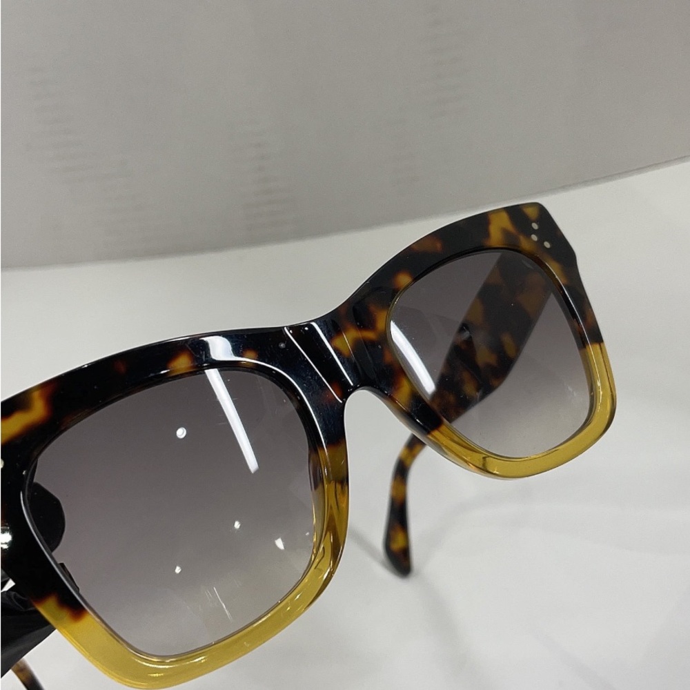 Celine Tortoise Shell Sunglasses Bold Square Frame